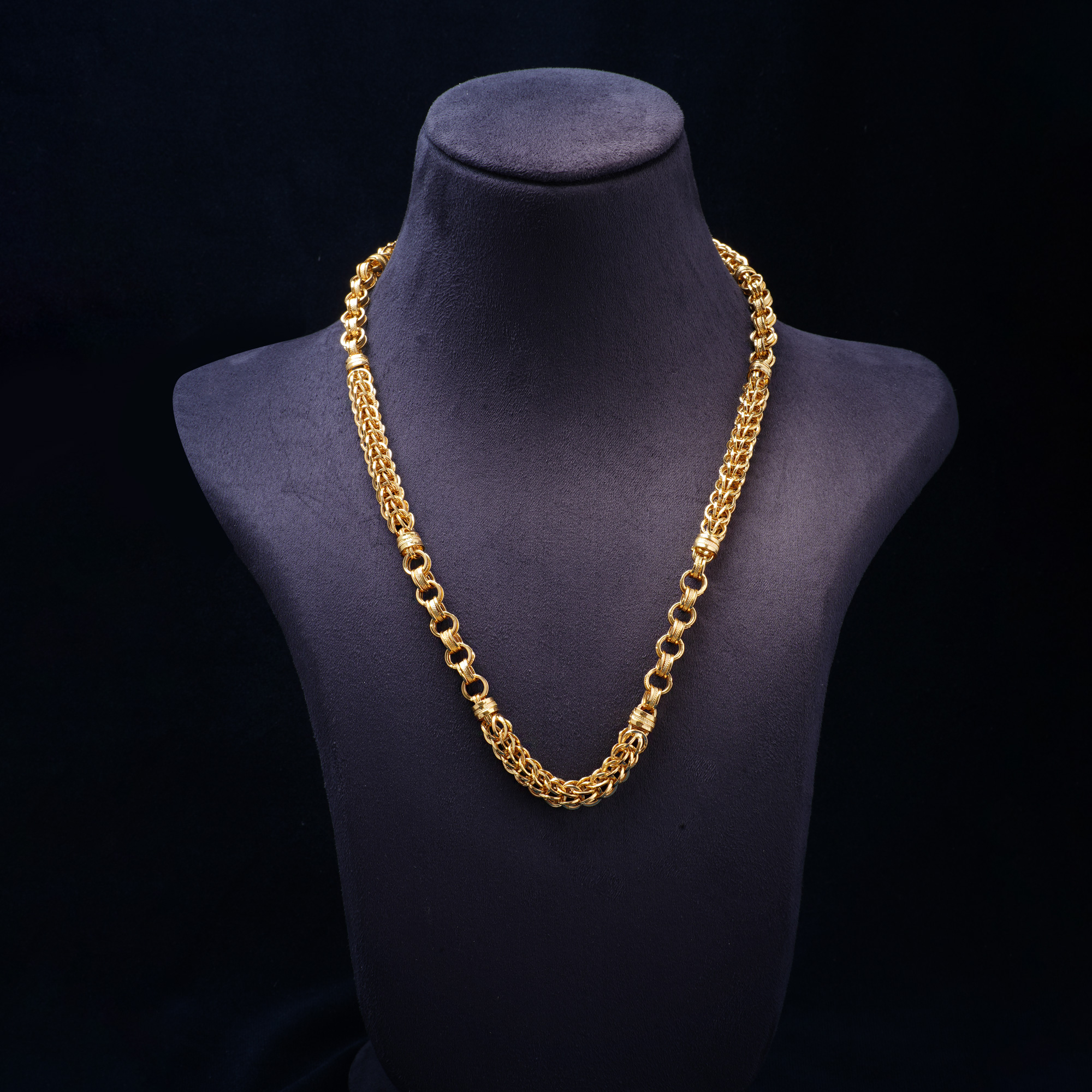 Beautiful Kaju Katli Pattern Gold Chain - Rajwadi Jewellers